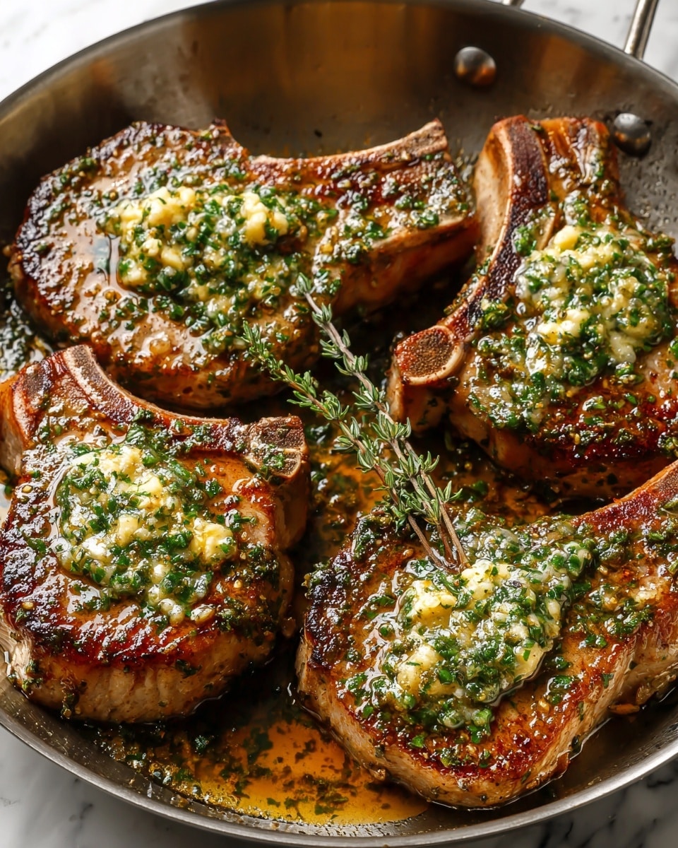 Italian Pan-Seared Pork Chops with Garlic and Rosemary