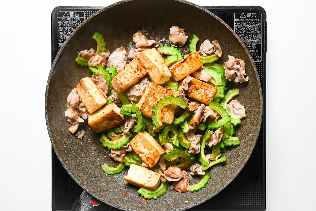 Stir-Fried Goya with Egg and Okinawan Tofu