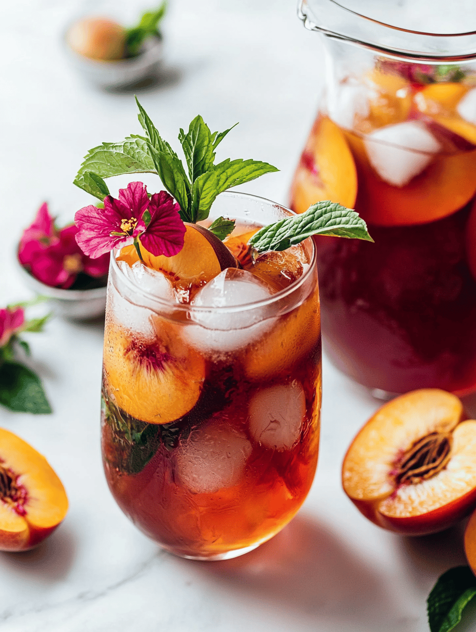 Peach and Hibiscus Iced Tea Punch