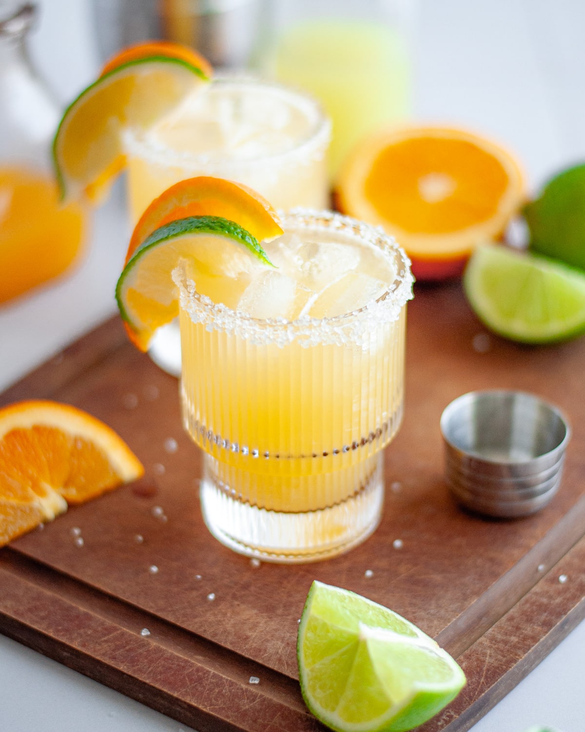 Salt-Rimmed Margarita with Fresh Lime and Orange Zest