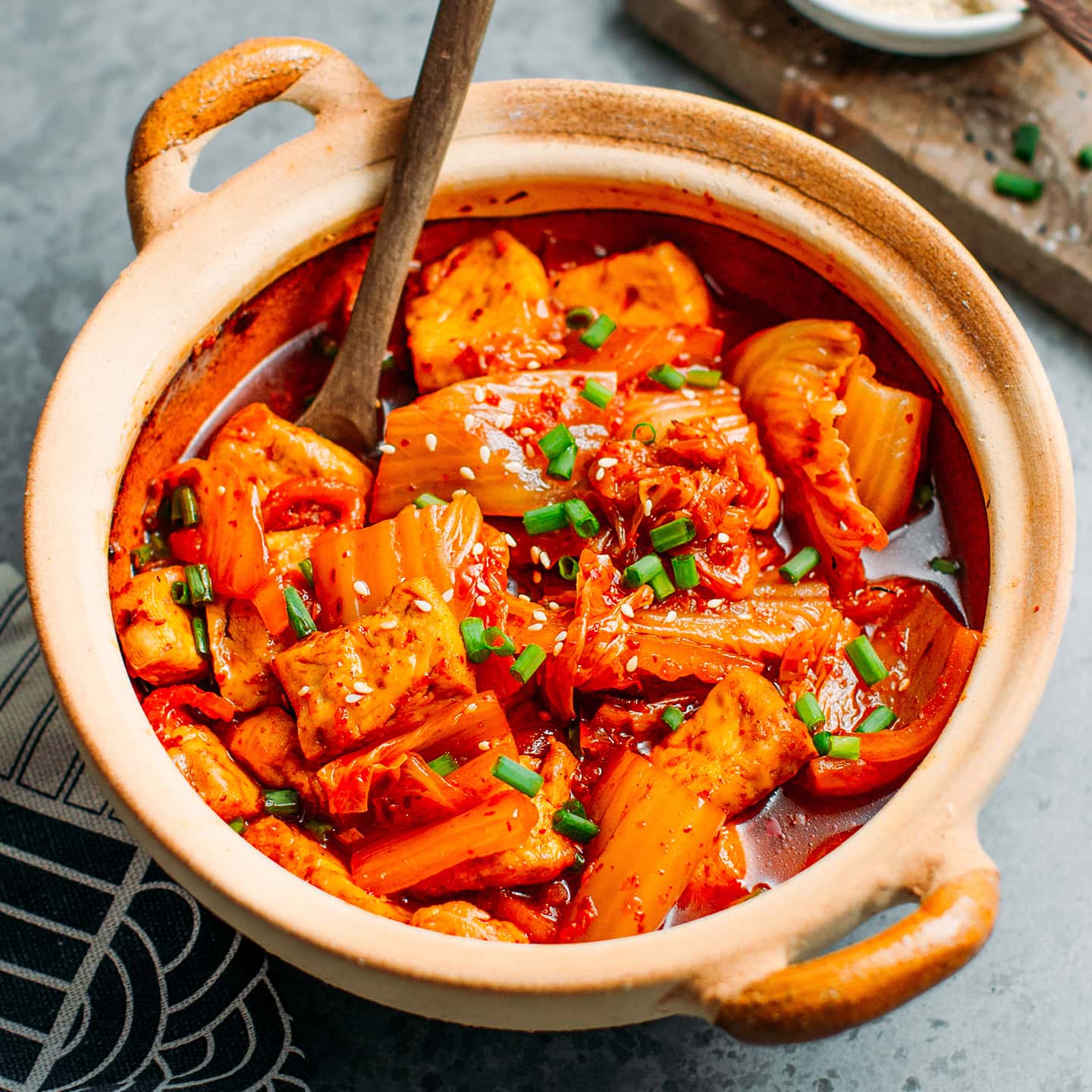 Korean-Inspired Spicy Tofu and Kimchi Stew