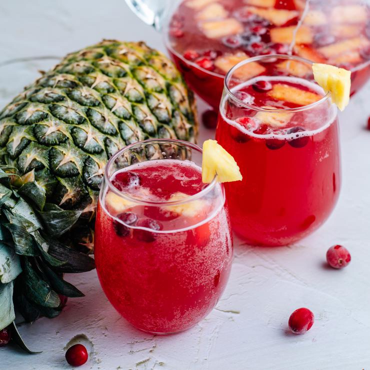 Sparkling Pineapple and Cranberry Party Punch