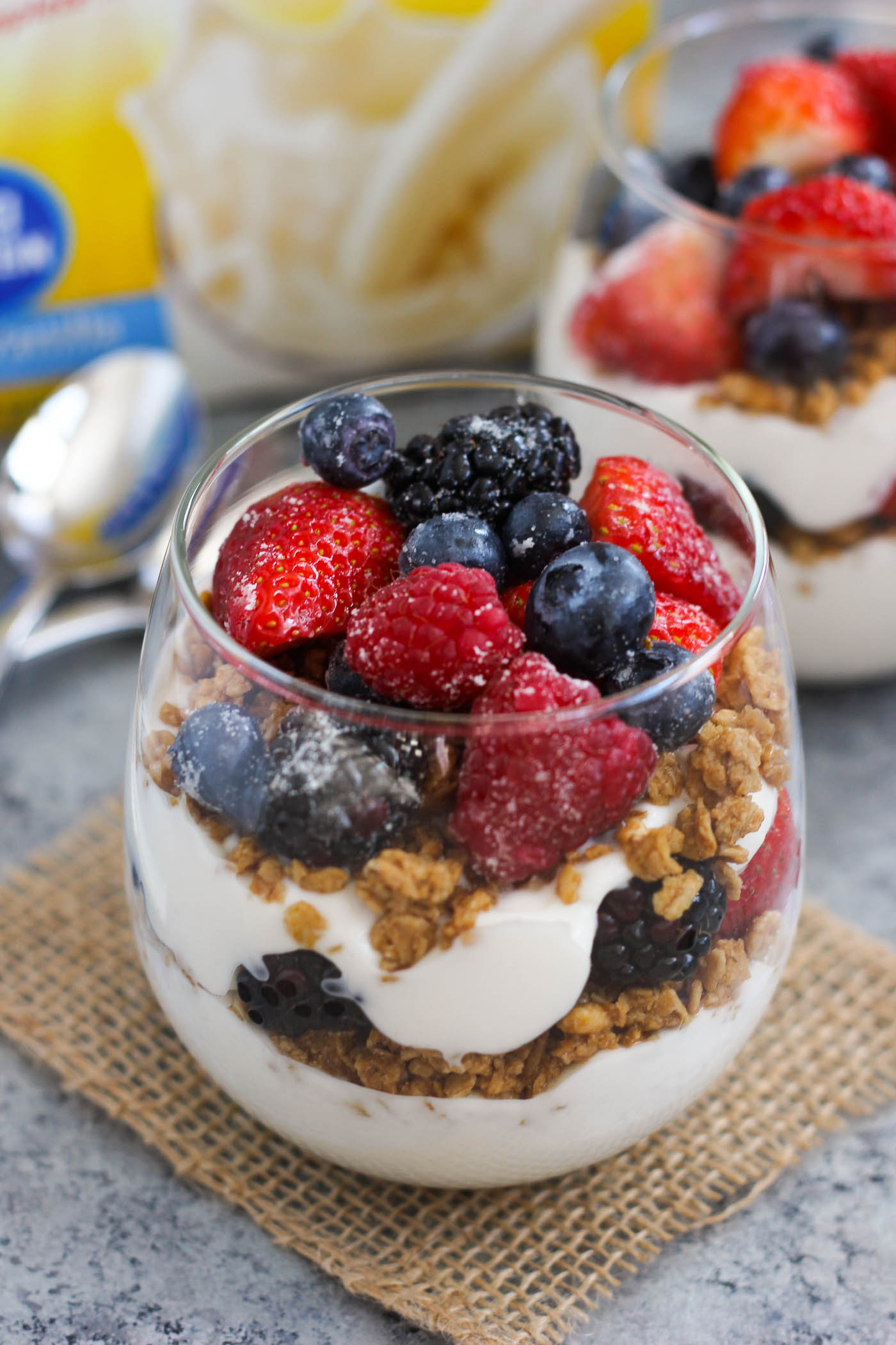 No-Bake Yogurt Parfait with Fresh Berries and Honey Crunch