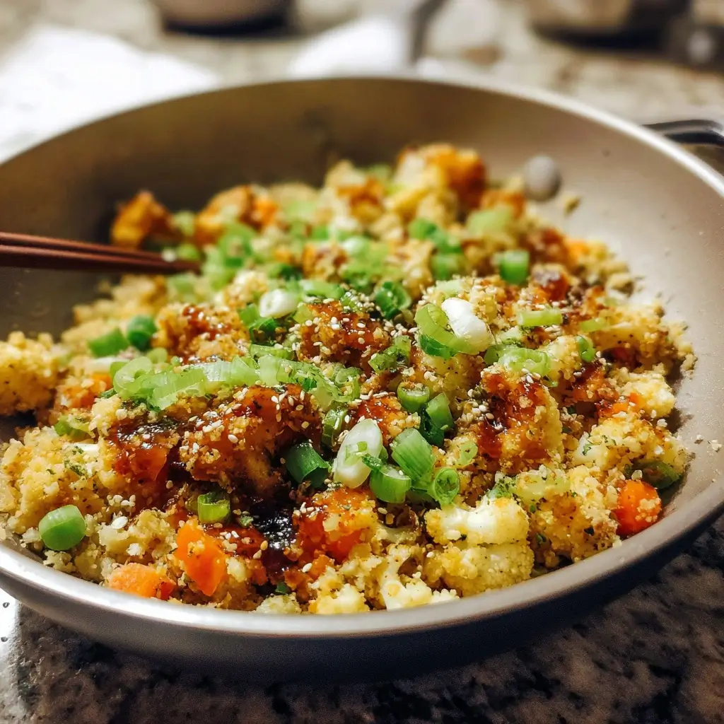 Cauliflower Rice Stir-Fry with Ginger and Vegetables