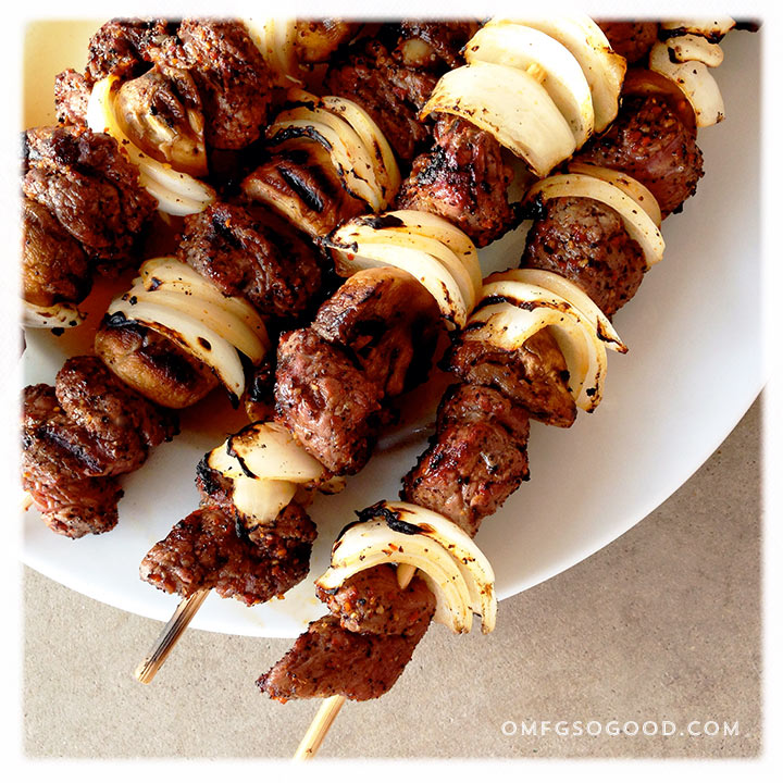 Ethiopian-Inspired Coffee Rubbed Beef Skewers