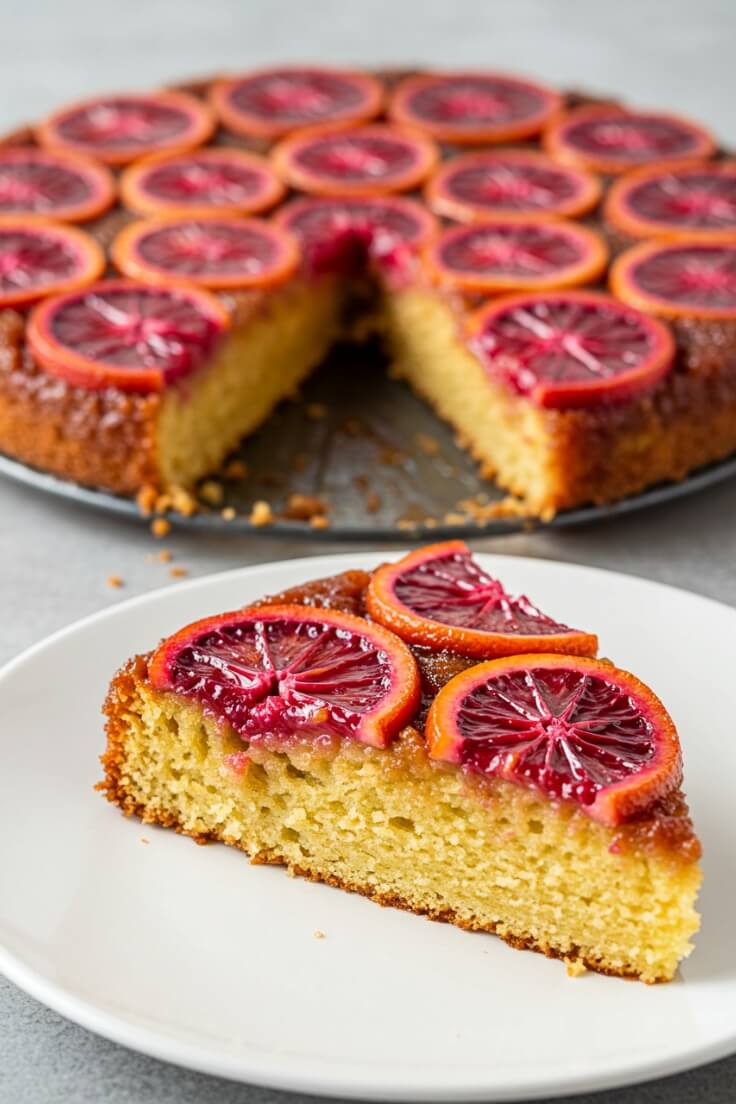 Lemon-Orange Almond Cake with Blood Orange Glaze