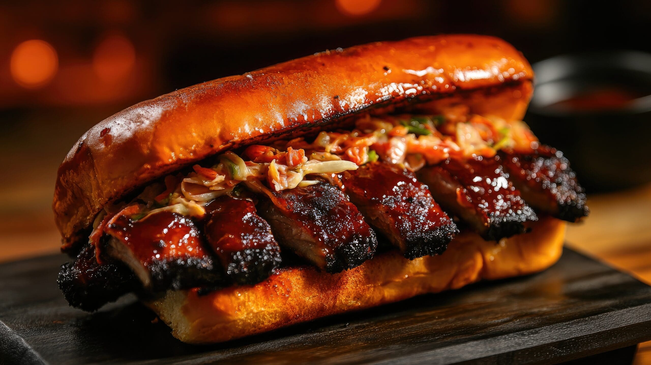 Char-Grilled Memphis-Style BBQ Pork Ribs with Tangy Slaw