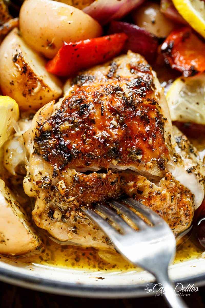 Slow-Roasted Garlic and Herb Mediterranean Chicken