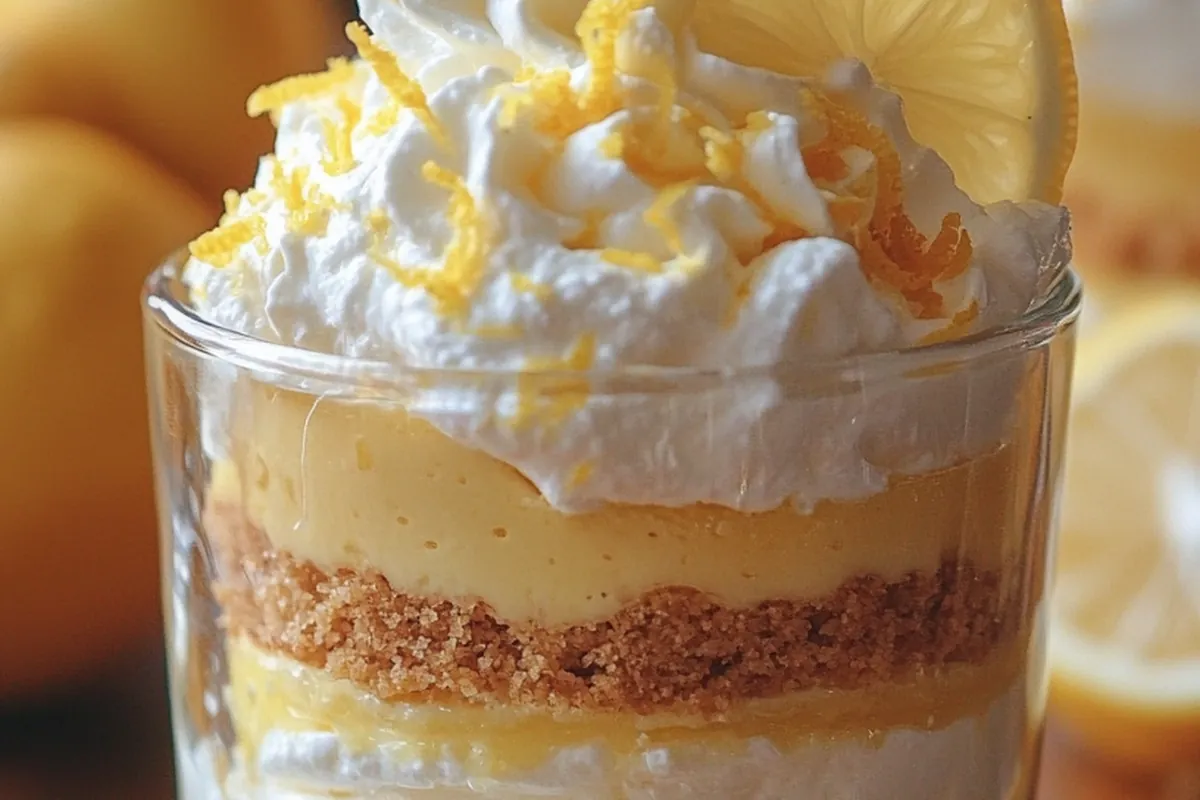 No-Bake Lemon Cheesecake Parfaits with Graham Cracker Crumble