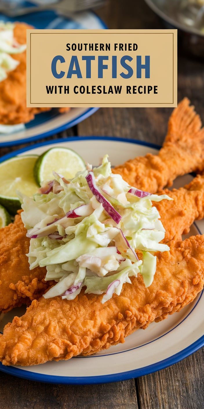Pan-Fried Catfish with Fried Green Tomato Slaw