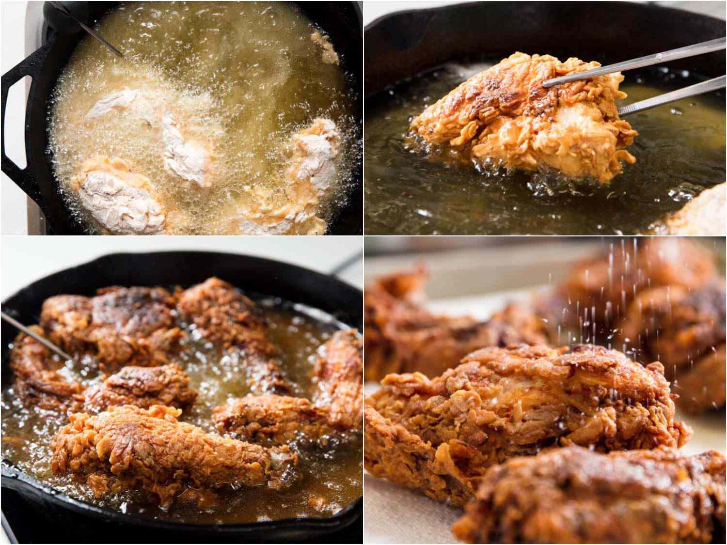 Cast Iron Fried Chicken with Waffle and Hot Honey Drizzle