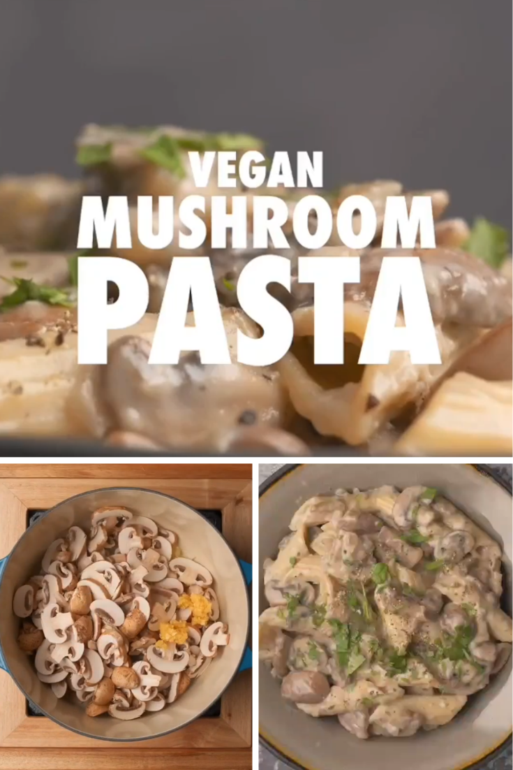 Creamy Vegan Mushroom & Spinach Pasta