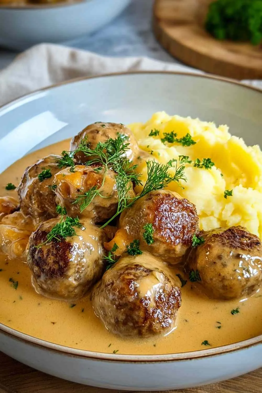 Maple-Glazed Bison Meatballs with Creamy Mashed Potatoes