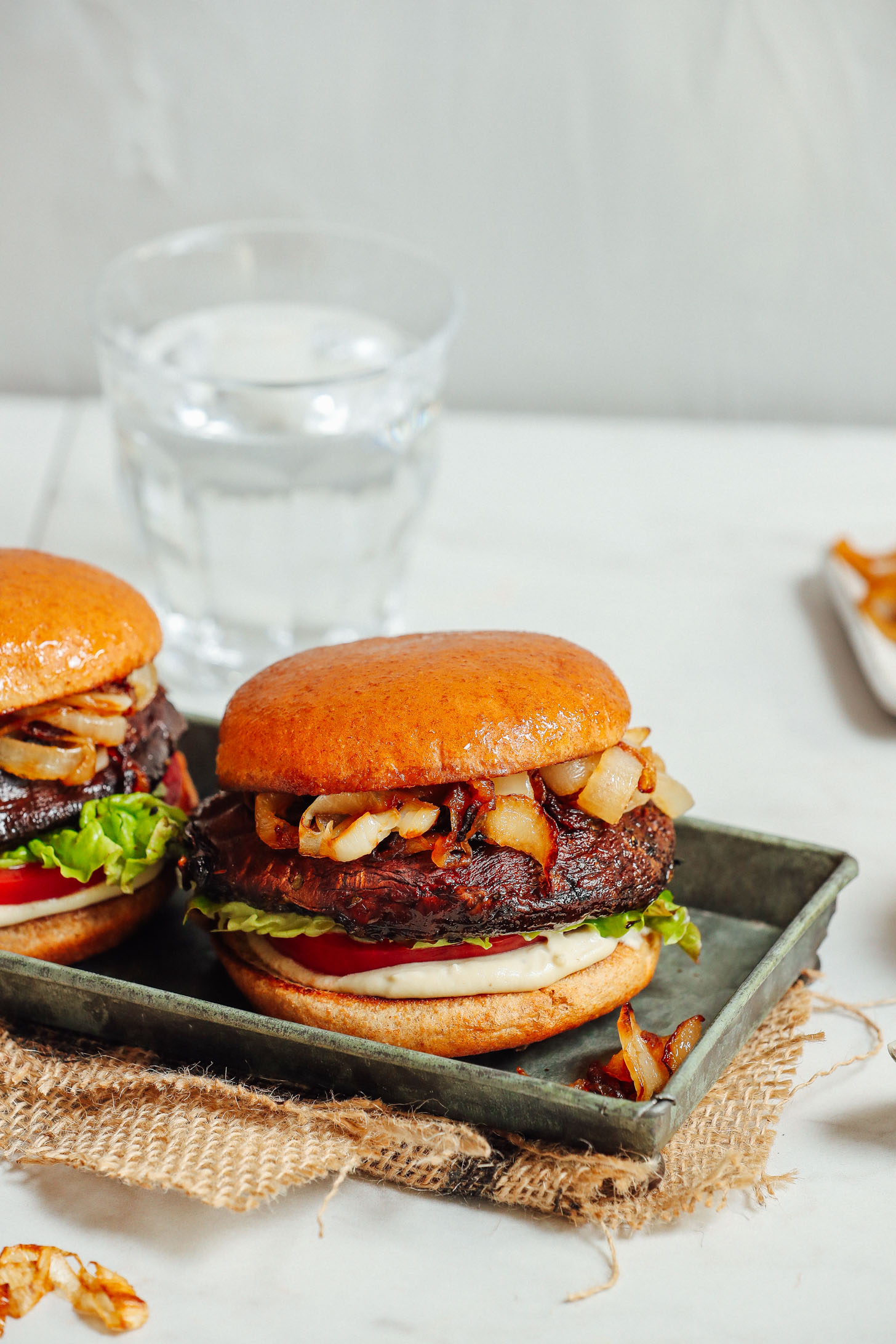 Scratch-Made Hand-Pattied Burger with Caramelized Onions and Garlic Aioli