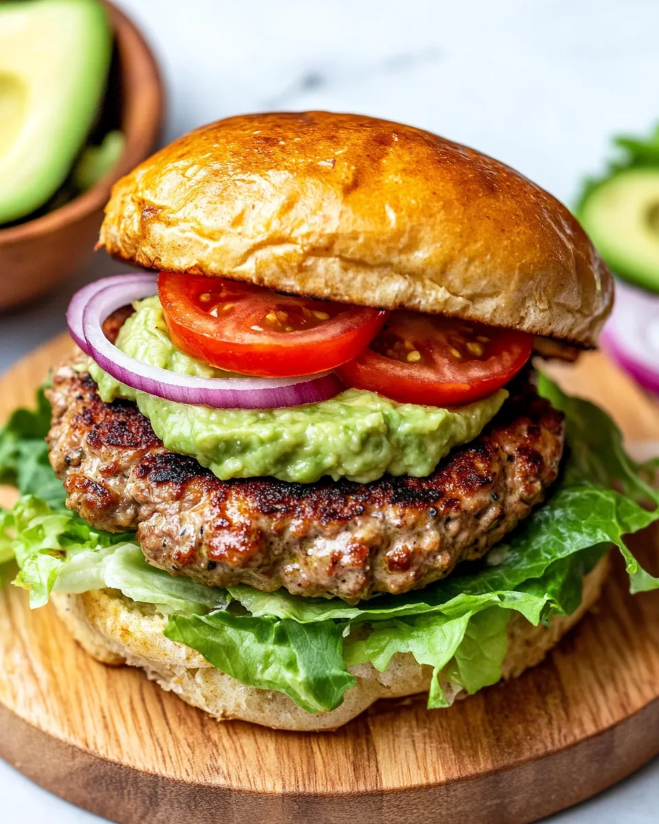Scratch-Made Hand-Pattied Turkey Burger with Avocado and Chipotle Mayo