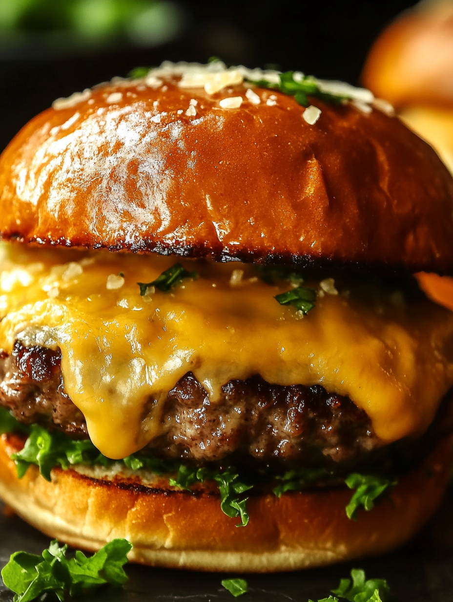 Hand-Pressed Burger with Garlic-Parmesan Fries