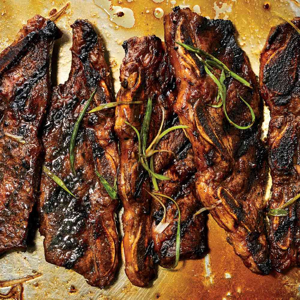 Grilled Korean-Style Short Ribs with Sesame-Garlic Marinade