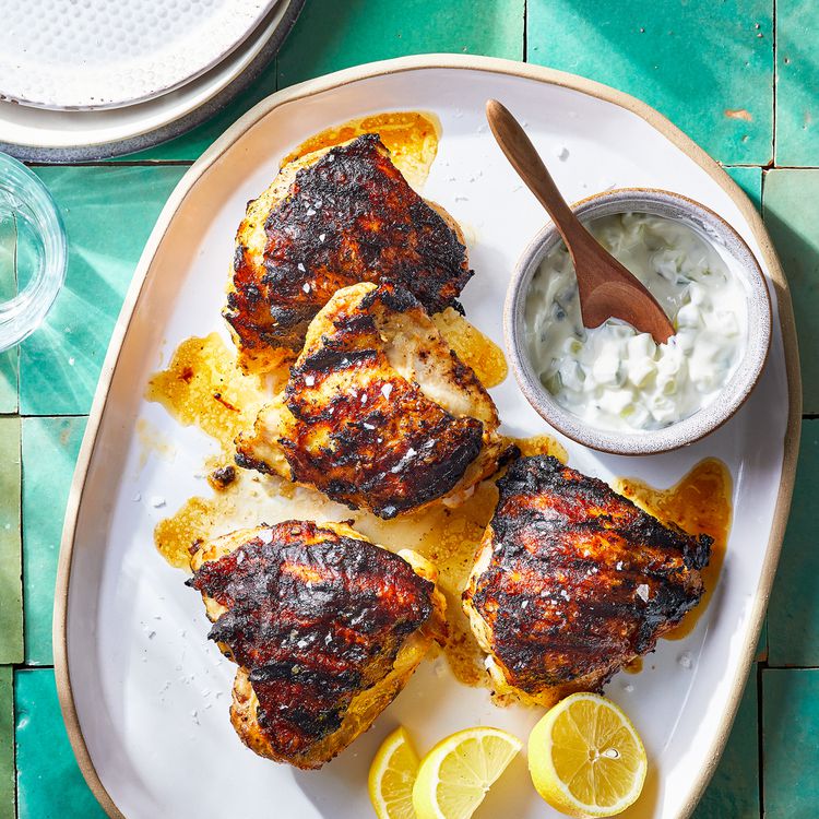 Tandoori-Spiced Chicken Thighs with Cilantro-Mint Chutney