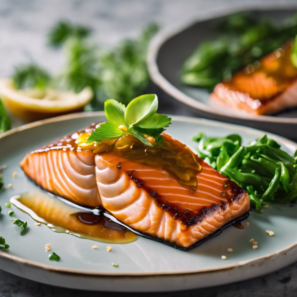 Honey-Ginger Glazed Salmon with Sesame Broccoli