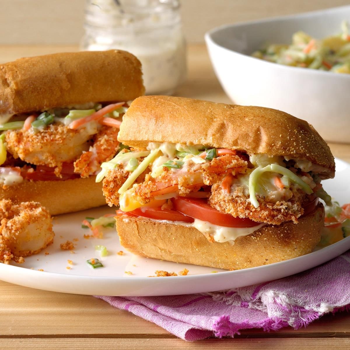 Cajun-Spiced Shrimp Po’boy with Pickled Slaw