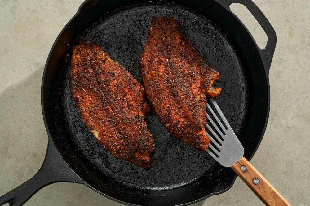 Cast Iron Blackened Catfish with Cajun Spice Rub
