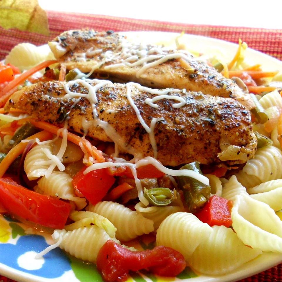 Lemon-Herb Roasted Chicken & Veggie Pasta