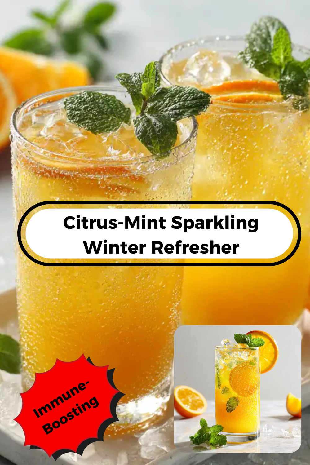 Snowy Citrus and Mint Refresher