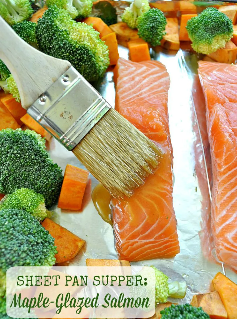 Sheet Pan Maple-Glazed Salmon with Crispy Sweet Potatoes