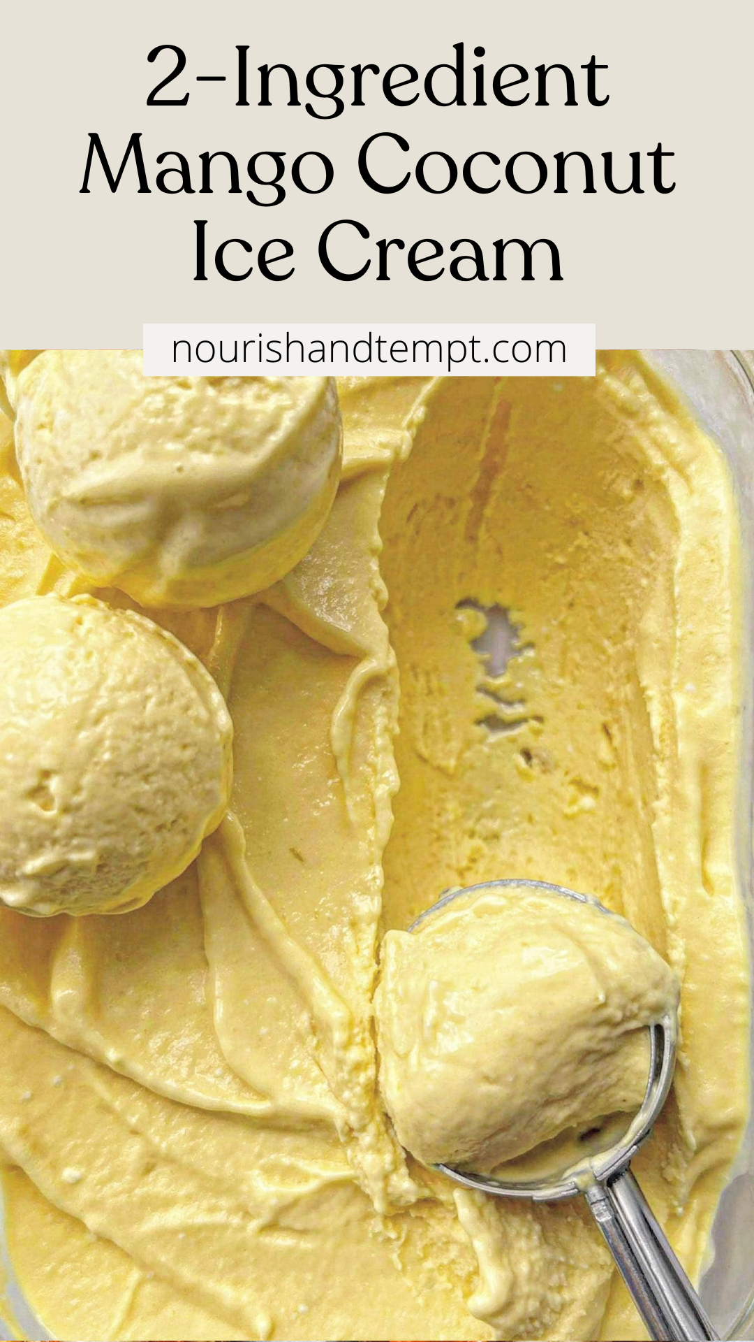 No-Churn Mango Coconut Ice Cream with Toasted Coconut Flakes