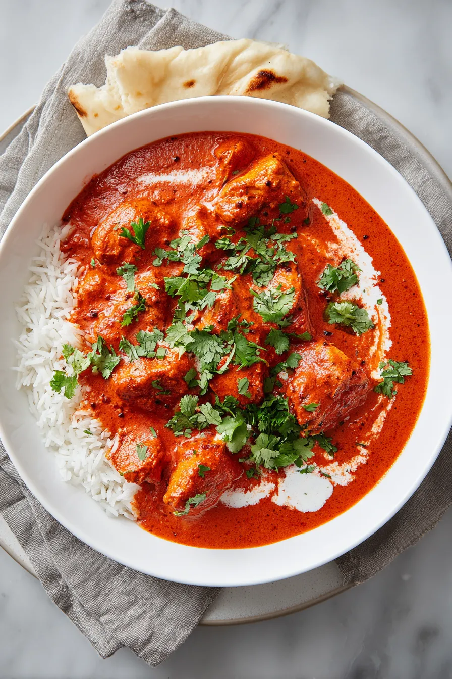 Saffron-Infused Indian Butter Chicken with Creamy Tomato Sauce