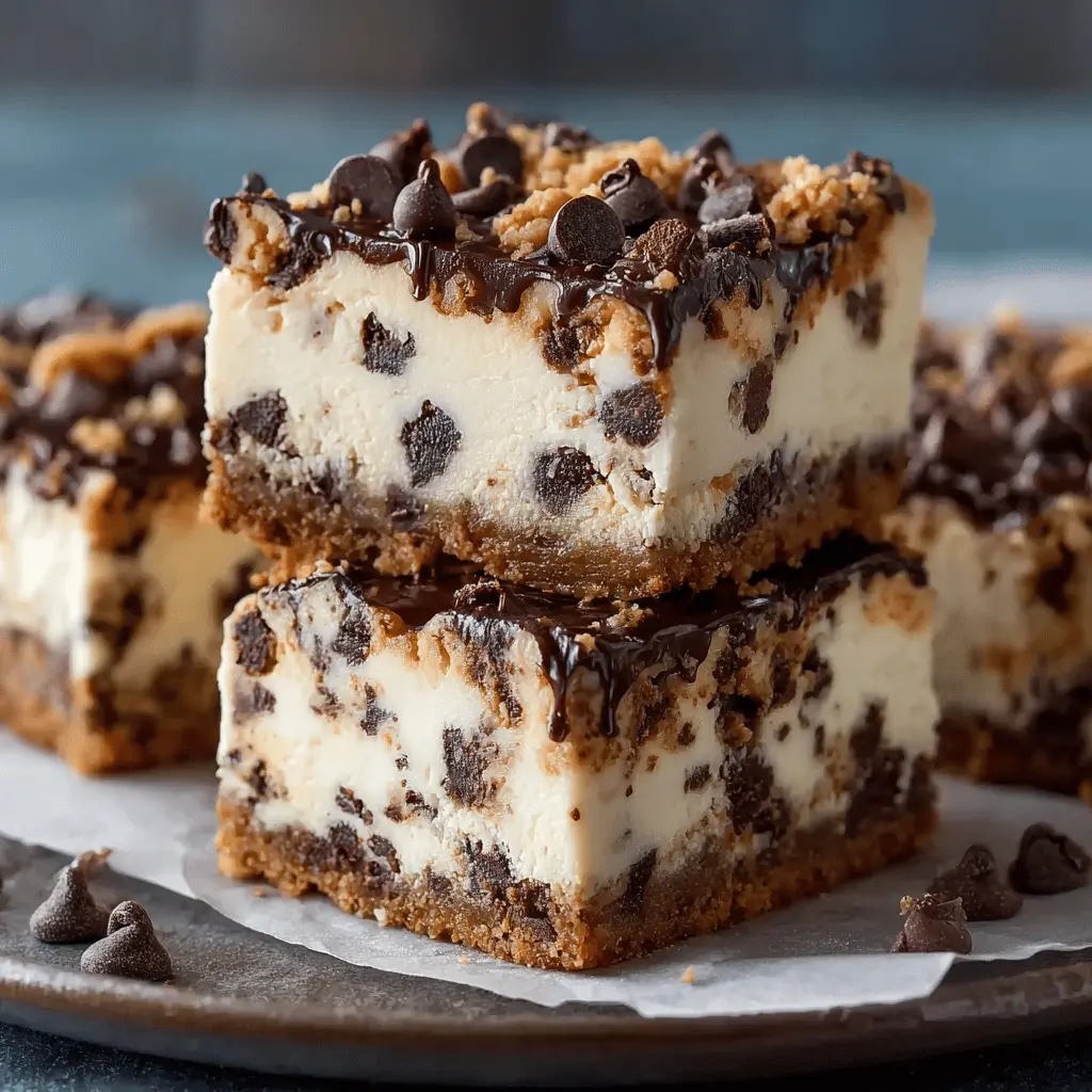 No-Bake Cookie Dough Cheesecake Bars