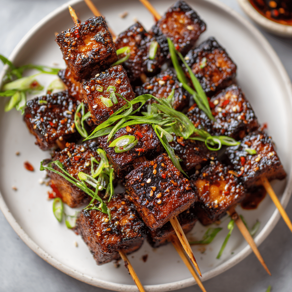 Maple Soy Grilled Tempeh Skewers