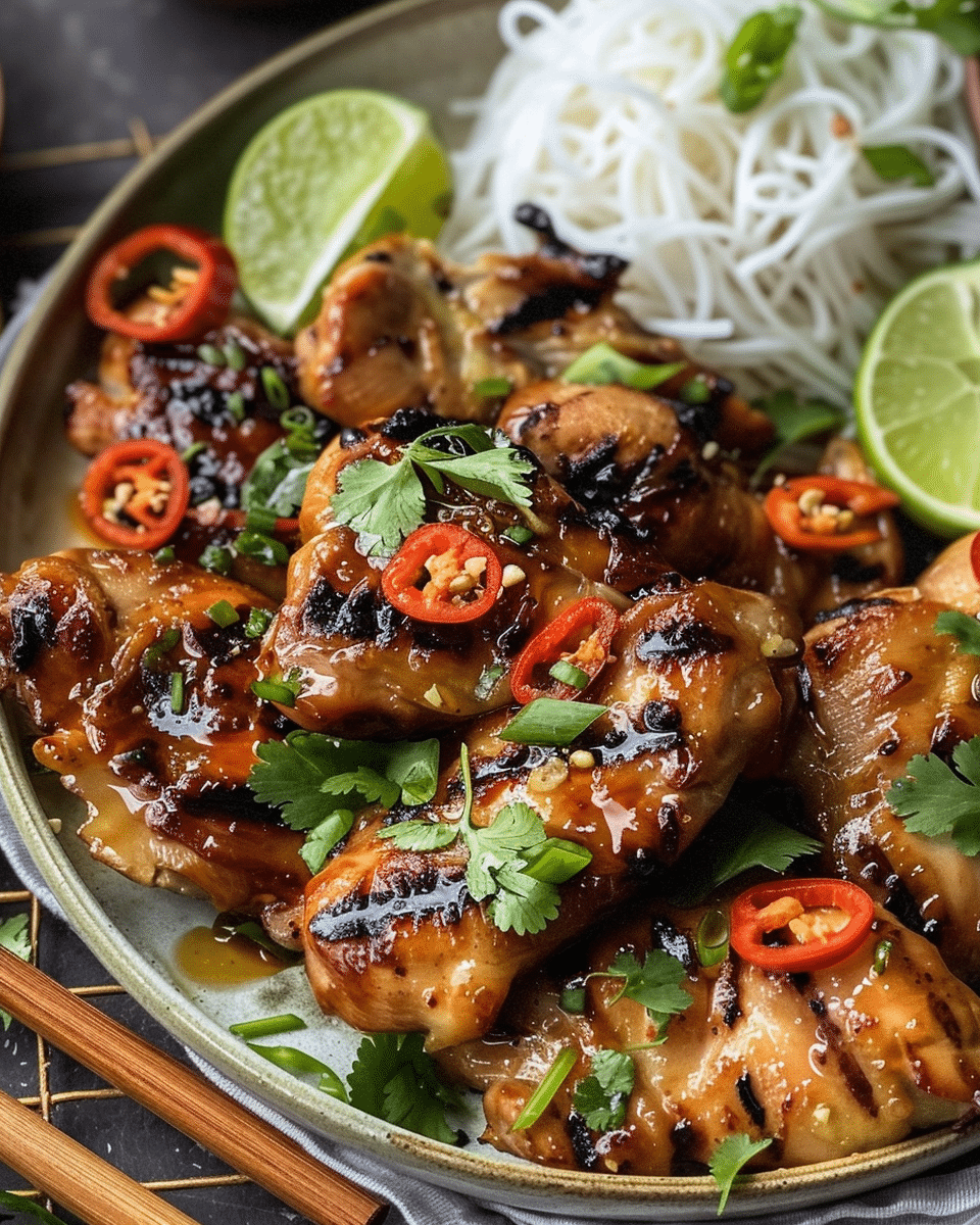Grilled Vietnamese Lemongrass Chicken with Fish Sauce Glaze