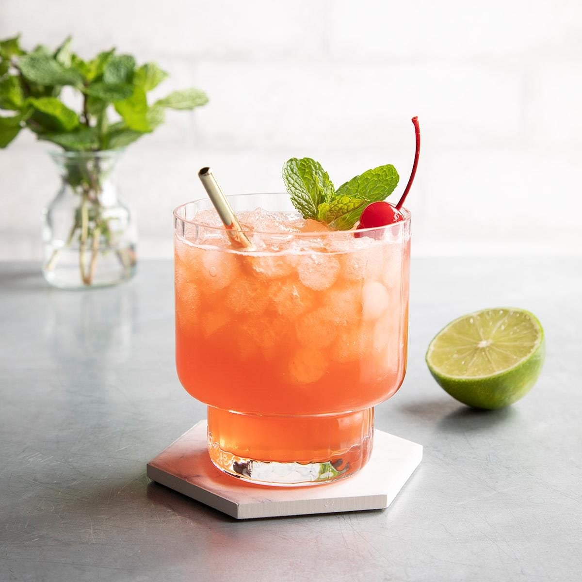 Planter’s Punch with Fresh Pineapple and Lime