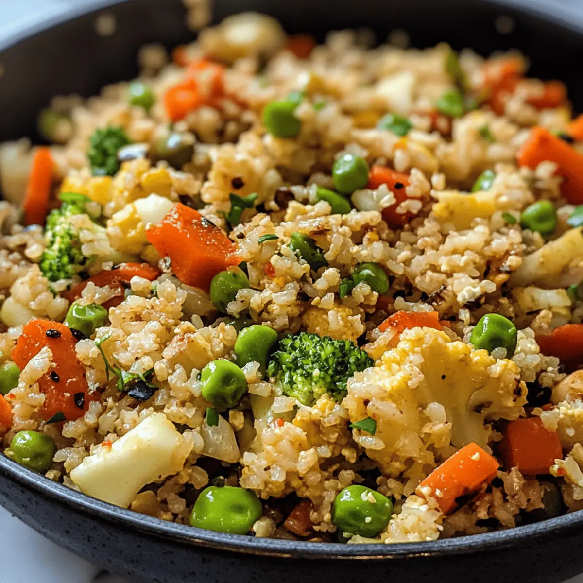 Stir-Fried Cauliflower Rice with Ginger and Sesame Oil