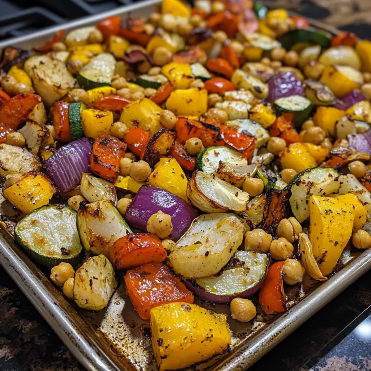 Oven-Baked Mediterranean Chickpea and Veggie Sheet Pan