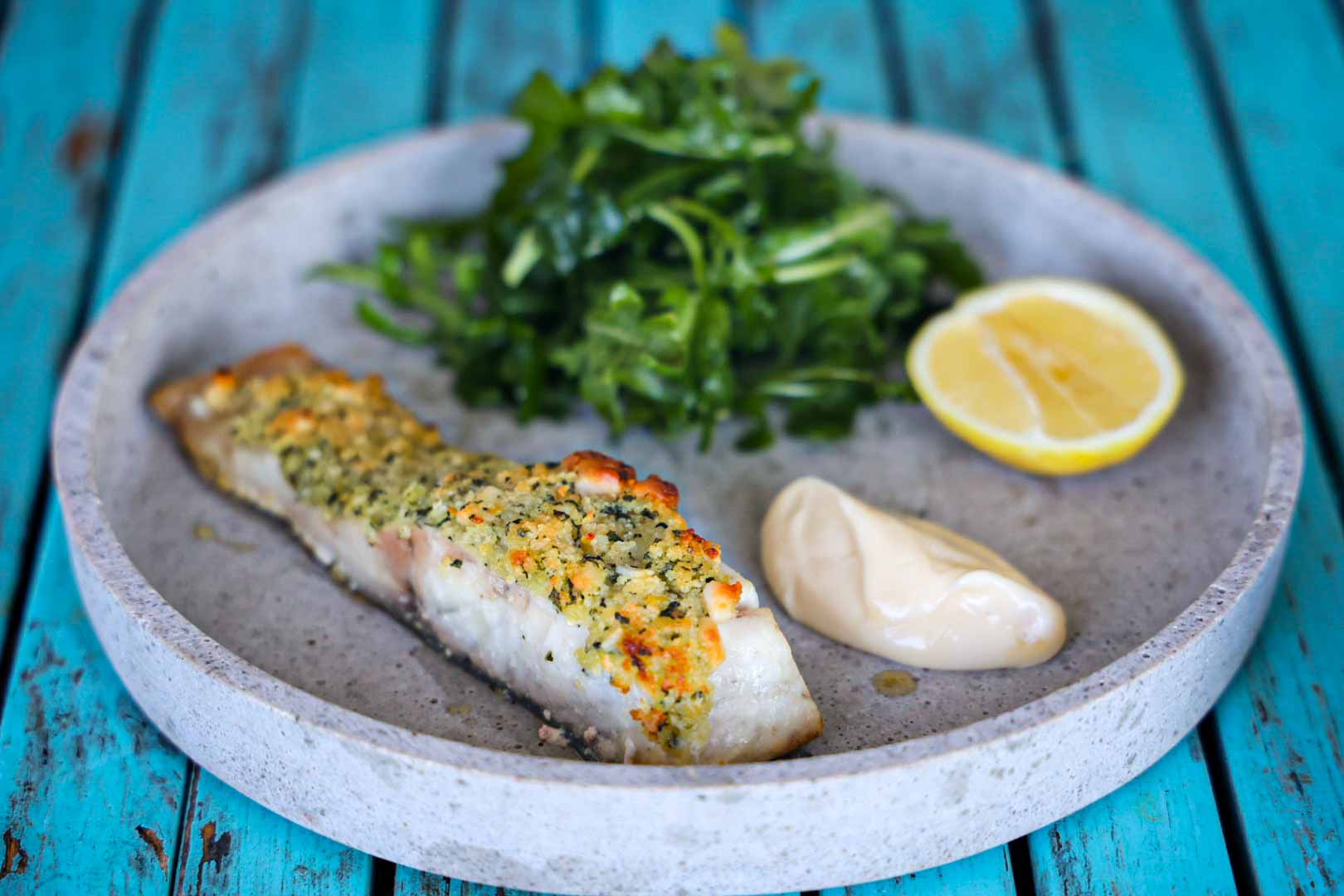 Barramundi Fillets Baked with Macadamia and Lemon Myrtle Crust