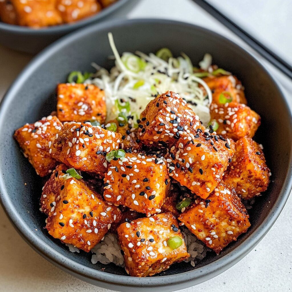 Crispy Korean-Style Tofu Stir Fry with Gochujang Sauce