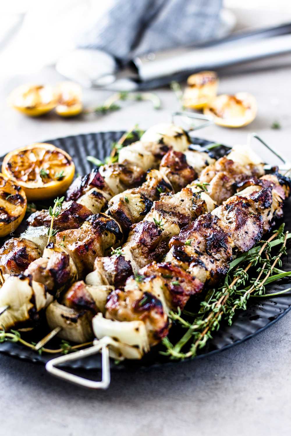 Grilled Citrus-Marinated Pork Skewers with Garlic and Oregano