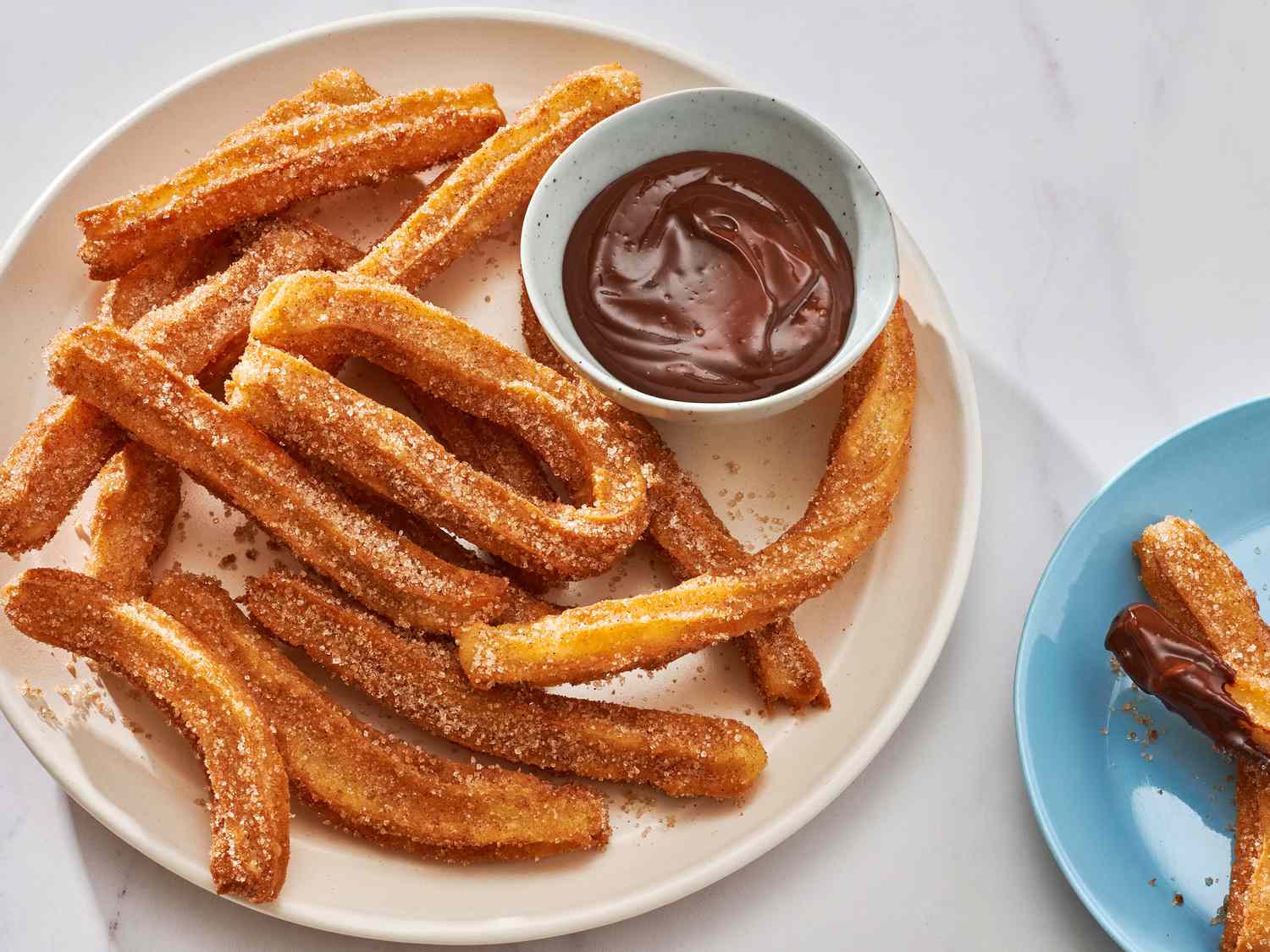 Cinnamon-Spiced Mexican Chocolate Churros with Chocolate Sauce