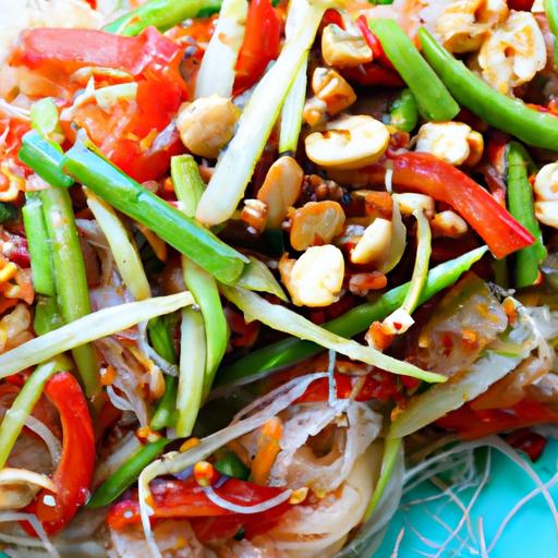 Burmese-Inspired Rice Noodle Salad with Peanut Dressing