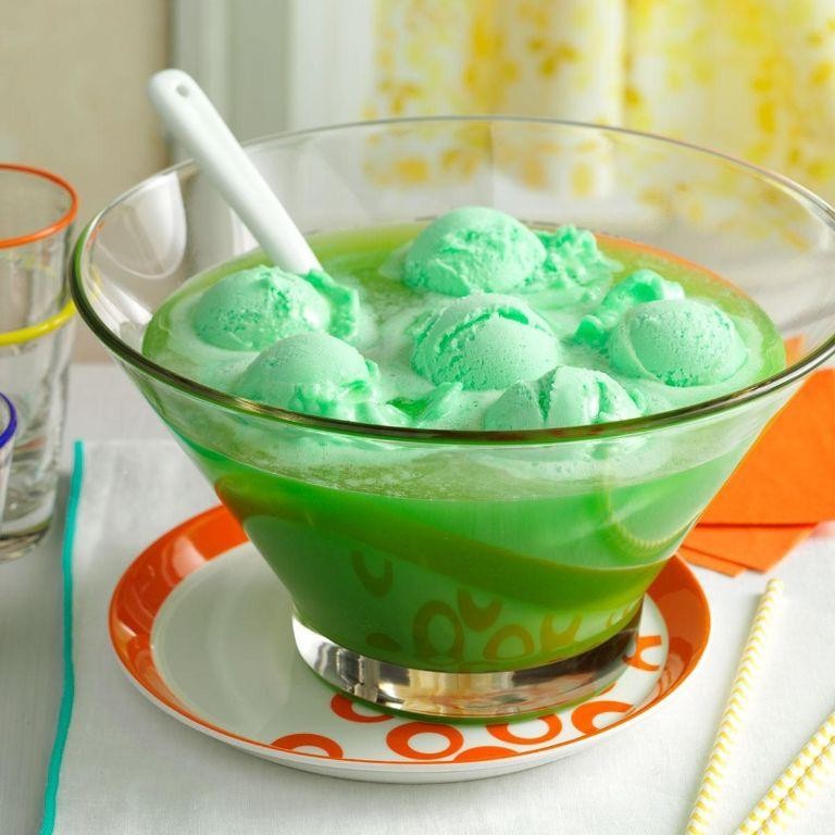 Sherbet Lemon-Lime Punch with Orange Soda Float