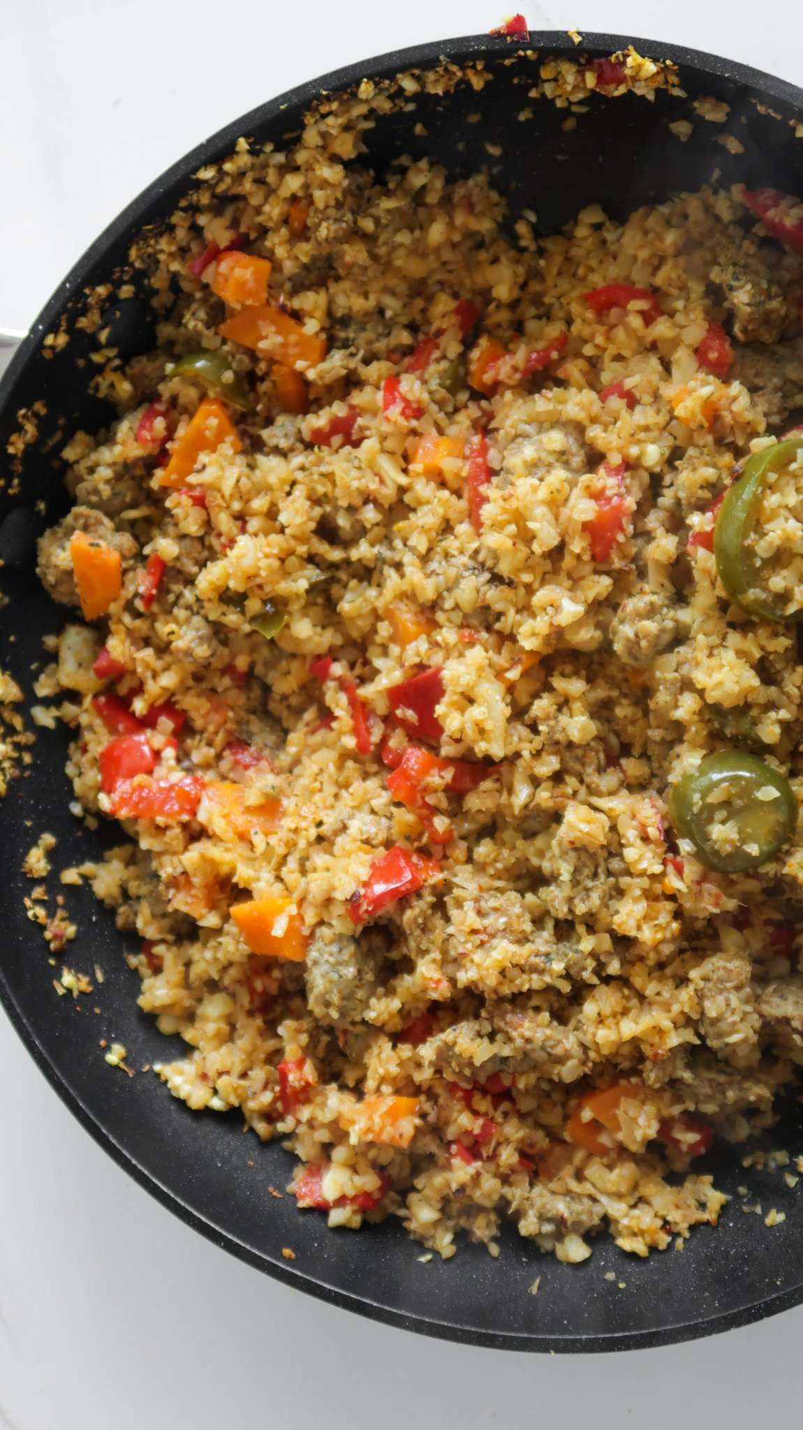 Cauliflower Rice Stir-Fry with Ground Turkey and Vegetables