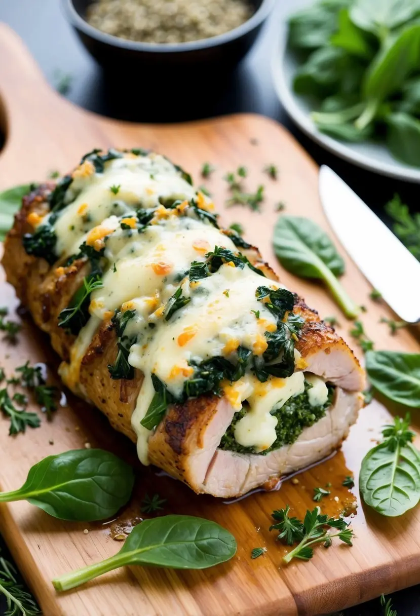 Cheese-Stuffed Pork Tenderloin with Garlic Butter