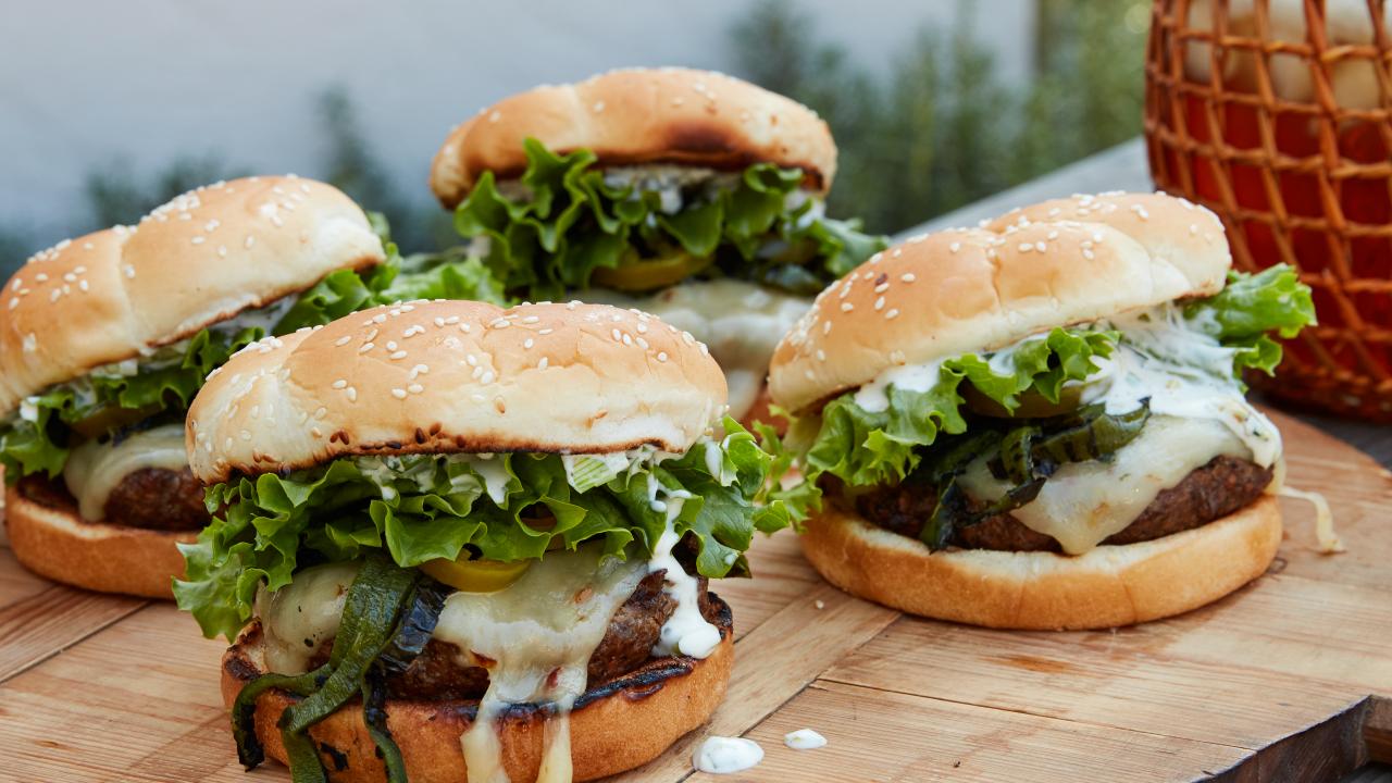 Pan-Seared Burger with Mixed Greens and Tangy Mustard Vinaigrette