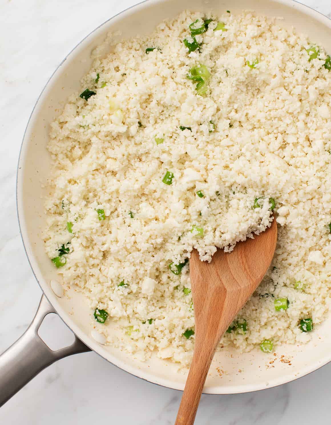 Sautéed Cauliflower Rice with Ginger and Scallions