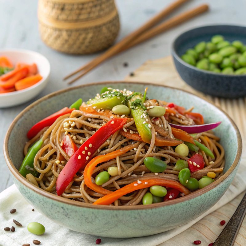 Sesame-Ginger Soba Noodle Salad with Edamame