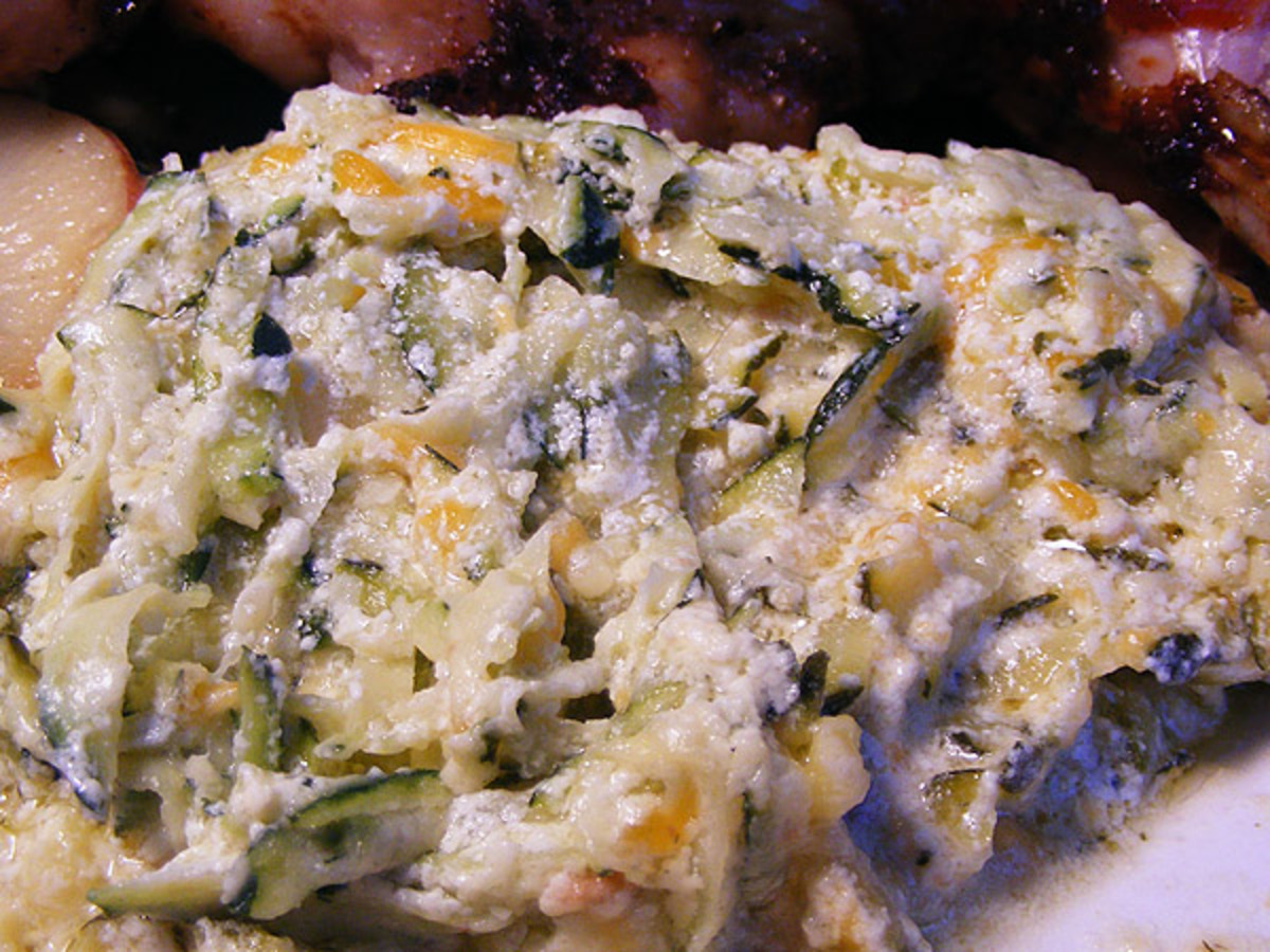 Baked Sausage and Zucchini Slice with Cheddar