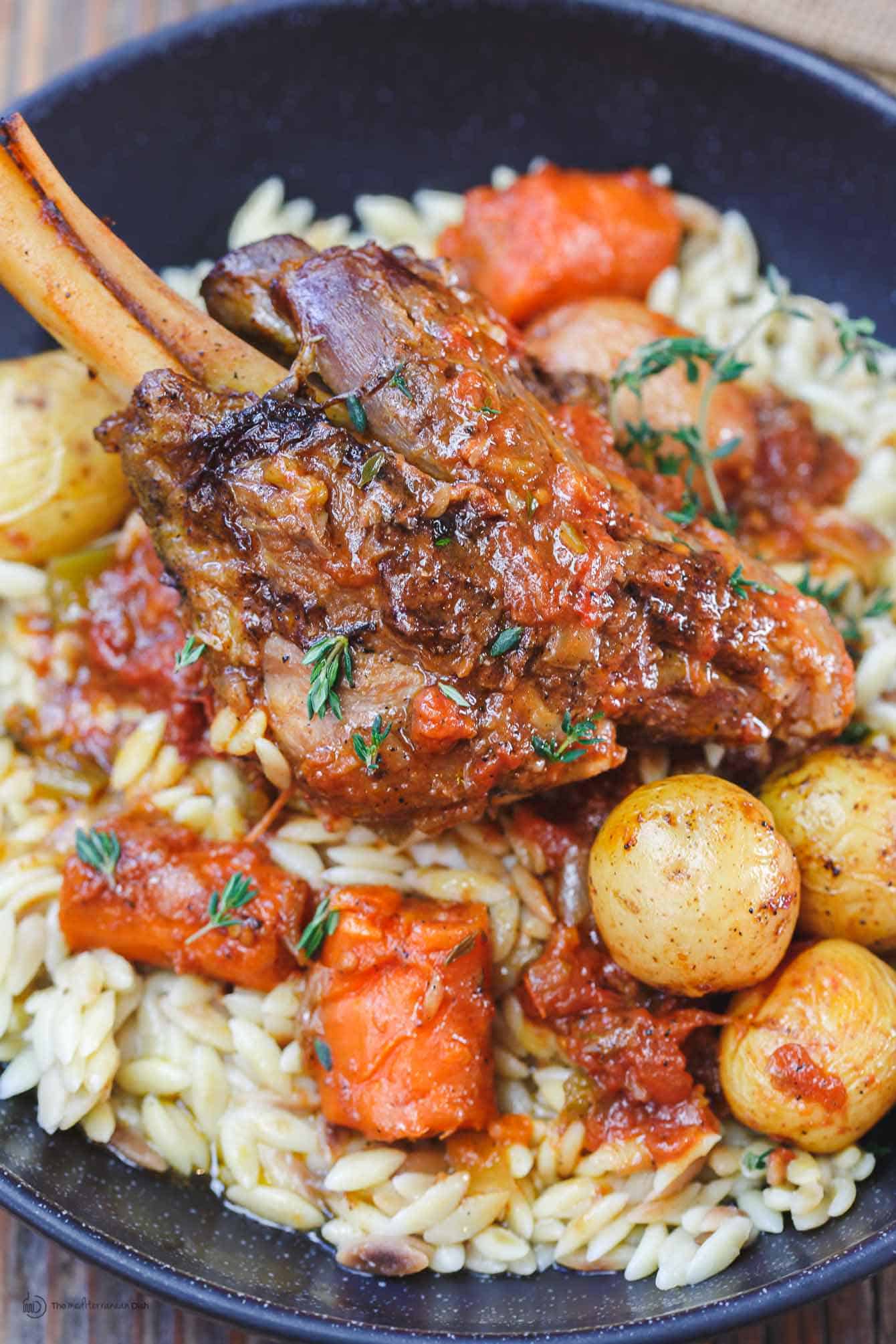 Slow-Braised Lamb Shanks with Root Vegetables