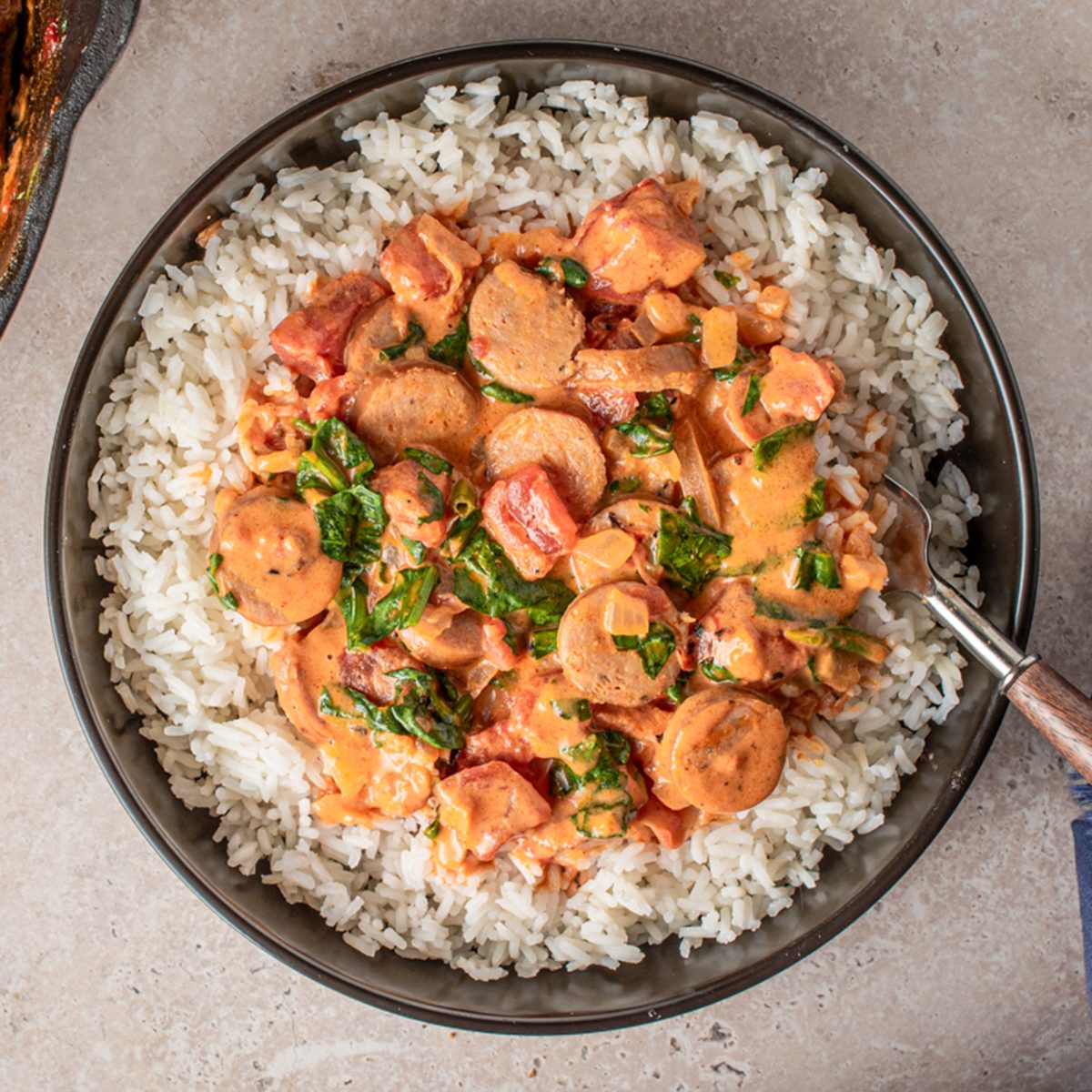 Slow-Cooked Sausage Curry with Tomato and Coconut Milk